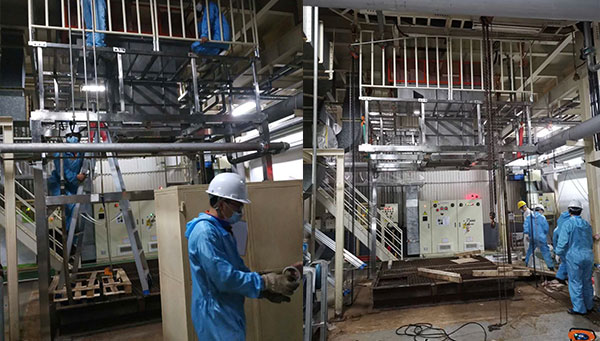 豐田涂裝車(chē)間刮渣機(jī)安裝