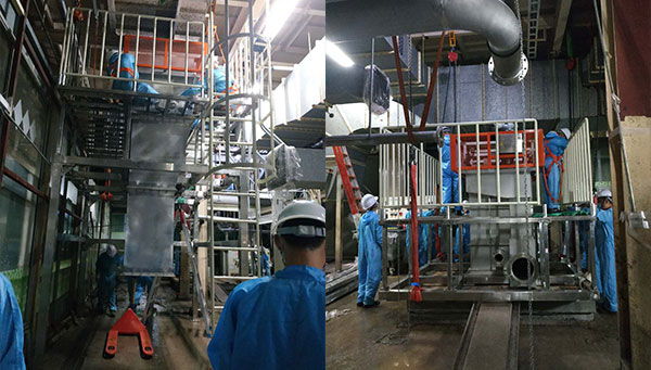 豐田涂裝車(chē)間刮渣機(jī)安裝